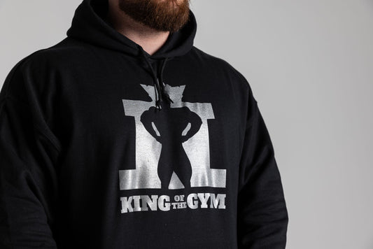 JL King Of The Gym Hoodie – Black With Silver Print