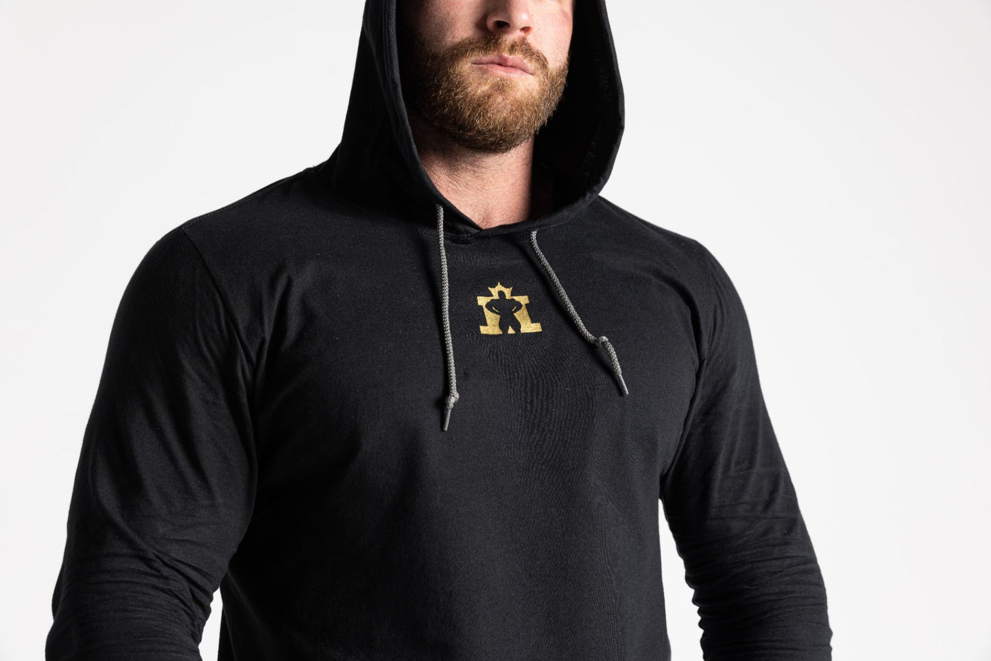 JL Long Sleeve Hood - Black with Gold