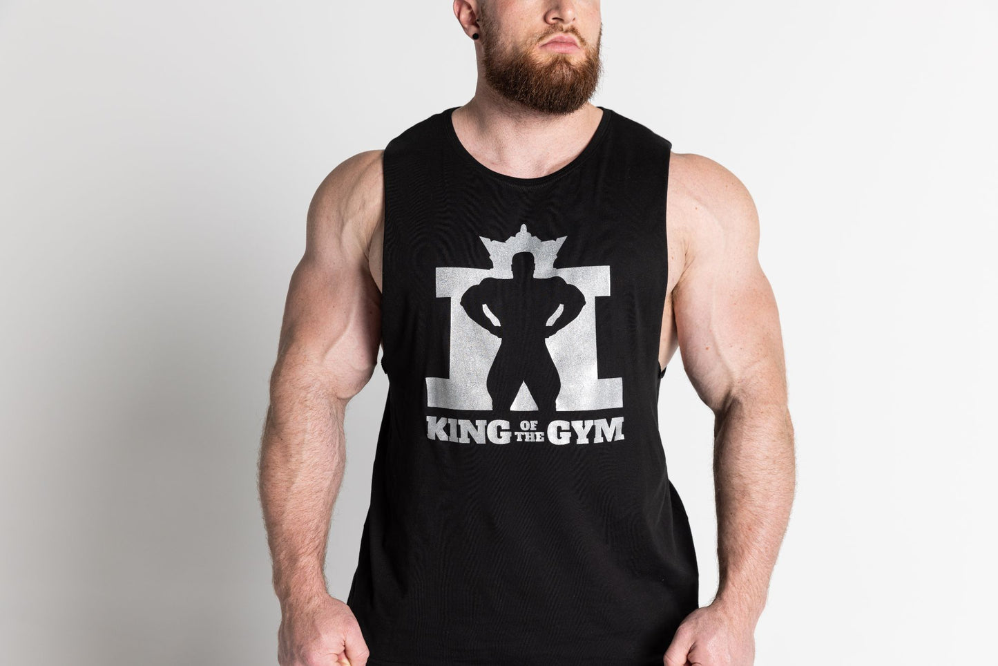 JL Large Logo Singlet - Black with Silver