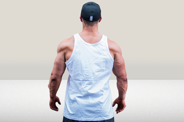 JL Small Logo Singlet - White with Black