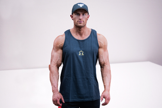 JL Small Logo Singlet - Black with Gold