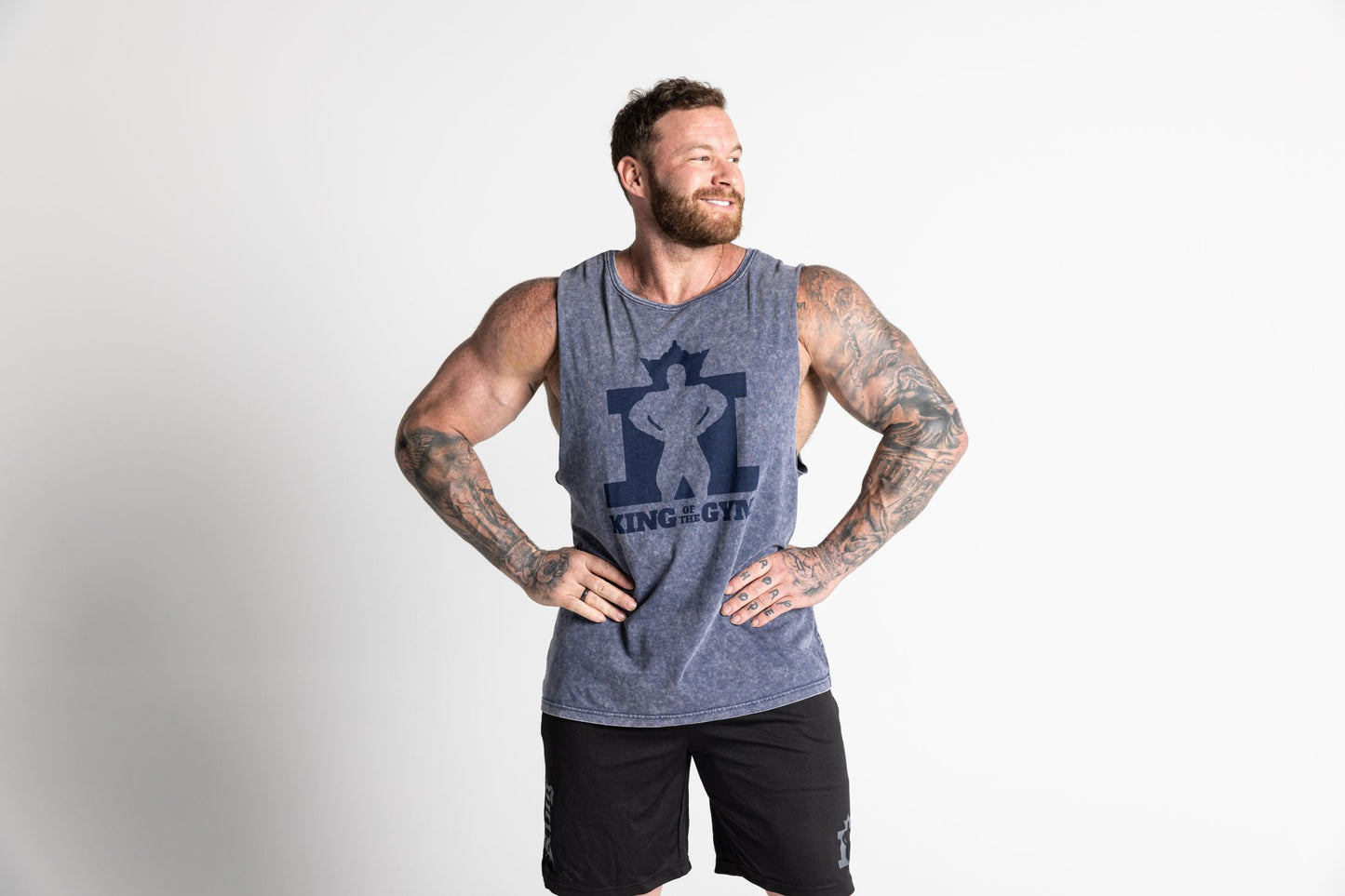 King of the Gym Barnard Singlet - Black Stone