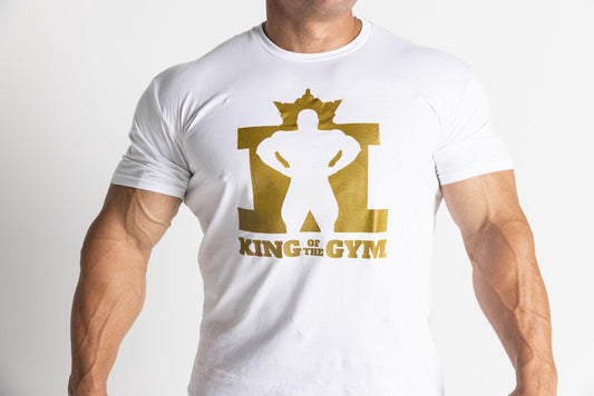 King Of The Gym - White Tee - Gold Logo
