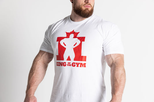 King Of The Gym - White Tee - Red Logo