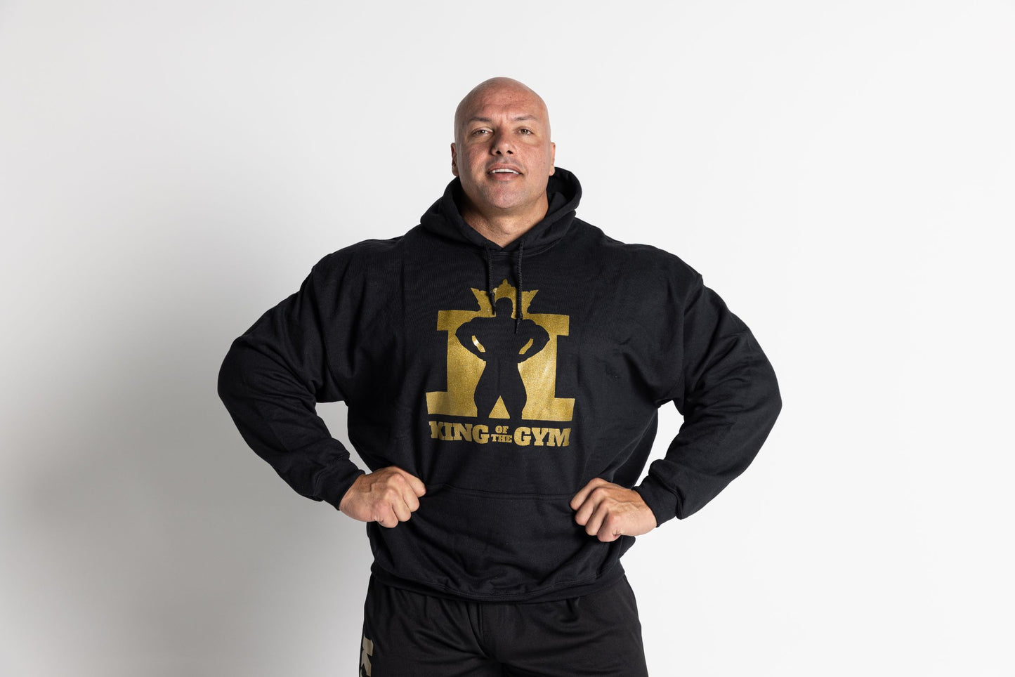 JL King Of The Gym Hoodie - Black With Gold Print
