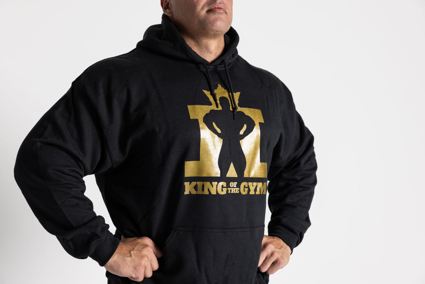 JL King Of The Gym Hoodie - Black With Gold Print
