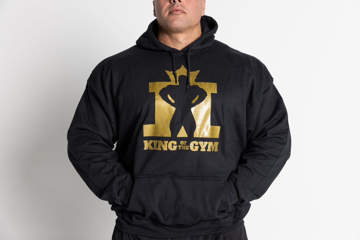 JL King Of The Gym Hoodie - Black With Gold Print