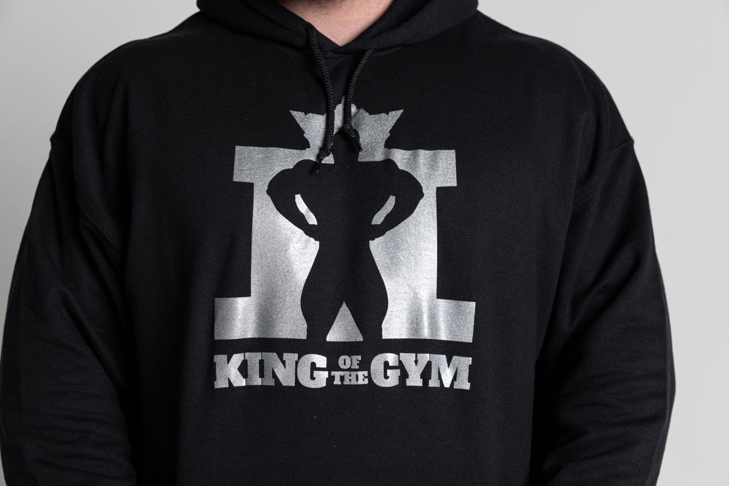 JL King Of The Gym Hoodie – Black With Silver Print