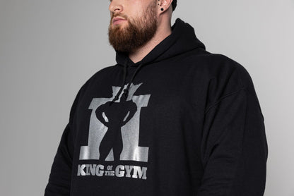 JL King Of The Gym Hoodie – Black With Silver Print