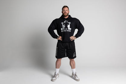 JL King Of The Gym Hoodie – Black With Silver Print