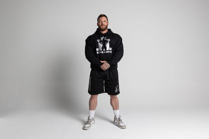 JL King Of The Gym Hoodie – Black With Silver Print