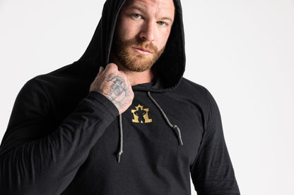 JL Long Sleeve Hood - Black with Gold