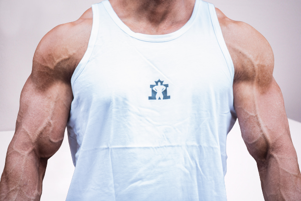 JL Small Logo Singlet - White with Black