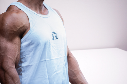 JL Small Logo Singlet - White with Black