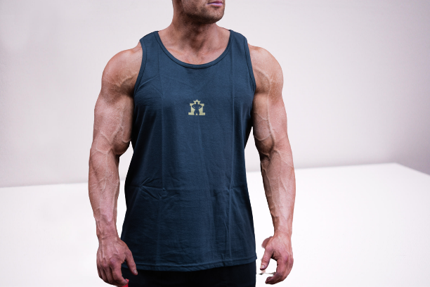 JL Small Logo Singlet - Black with Gold