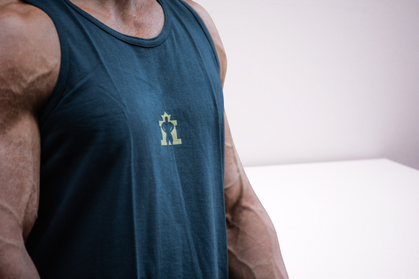 JL Small Logo Singlet - Black with Gold