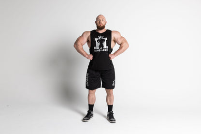 JL King Of The Gym Barnard Singlet - Black With Silver Print