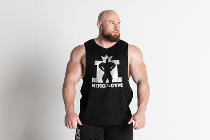 JL King Of The Gym Barnard Singlet - Black With Silver Print