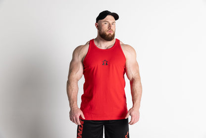 JL Small Logo Singlet - Red with Black