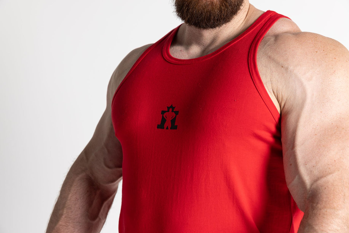 JL Small Logo Singlet - Red with Black